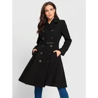 manteau col à revers élégant - ashley brooke - noir