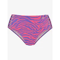 bas de maillot de bain taille haute design animal tendance - venice beach - violet-corail