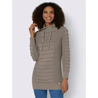 pull long jolie coupe longue moderne - collection l - taupe
