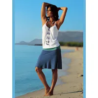 robe de plage décontractée - beachtime - blanc-turquoise-bleu