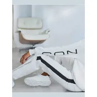 pantalon molletonné avec poche latérale fendue - french connection - blanc cassé