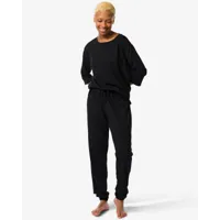 hema pantalon de pyjama femme avec coton noir (noir)