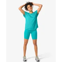 hema legging de sport femme court sans coutures turquoise (turquoise)