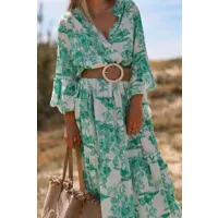 robe longue toile de jouy vert