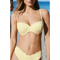hunkemöller haut de bikini sans bretelles préformé à armatures scallop jaune