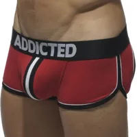 addicted shorty bottomless double piping rouge