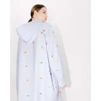 kenzo robe chemise à capuche 'kenzo fruit stickers' femme bleu ciel - taille 36