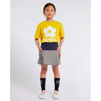 kenzo enfants jupe en jean à rayures 'sailor' fille bleu marine - taille 12a