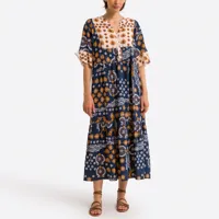 robe évasée imprimé ethnique longue