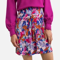 jupe courte à fleurs multicolores fer