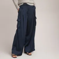 pantalon large en satin poches battle