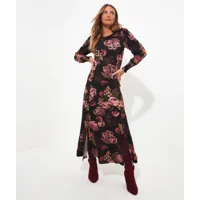 robe longue col rond imprimé floral
