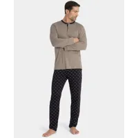 pyjama long col rond boutonné
