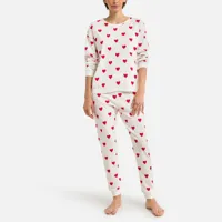 pyjama manches longues imprimé coeur