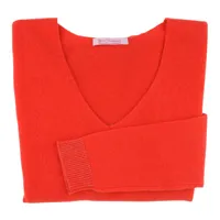 pull femme 100% cachemire oversize rouge corail - taille m