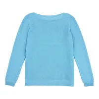 pull col bateau 100% cachemire 2 fils - turquoise - taille xl