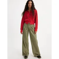 pantalon à pinces wide leg vert / deep lichen green