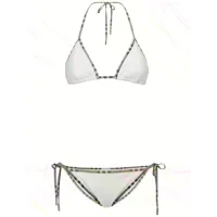 bikini triangle en nylon et à carreaux mata