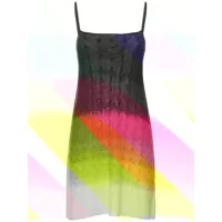 robe courte en maille de laine multicolore