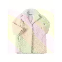 manteau en faux teddy de laine mélangée