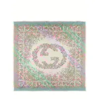 foulard carré à imprimé gg floral gucci