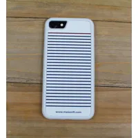 coque iphone marinière blanche - made in france