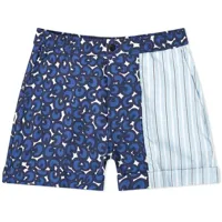 neil barrett men's mix print swim shorts blue s