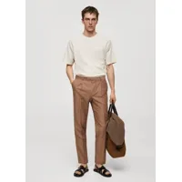 pantalon costume slim-fit coton lin