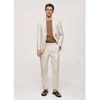 pantalon costume pinces slim-fit 100 % coton