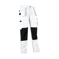 pantalon de travail peintre blanc déperlant tres resistant triple coutures déperlant herock blanc 50 - blanc