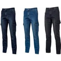 u-power - jeans de travail tommy multipoches - 28 - s - blue jeans - blue jeans