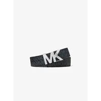 mk ceinture à boucle réversible avec logo - bleu amiral/bleu pâle(bleu) - michael kors