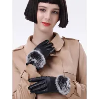 gants fourrés en cuir femme