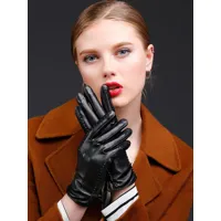 gants en cuir hiver chaud pour femmes
