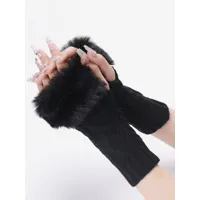 gants pour femmes mitaines tricotés chauds d'hiver sans doigts