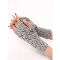 gants mitaines pour femmes sans doigts gants tricotés chauds d'hiver