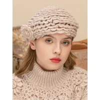 chapeaux pour femmes béret tricoté fleur chic