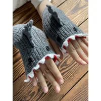 gants pour femme imprimé animal crochet requin hiver