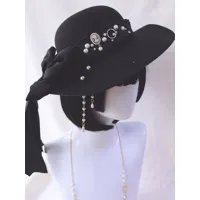 chapeau lolita gothique accessoire chaînes noires accessoires lolita en polyester