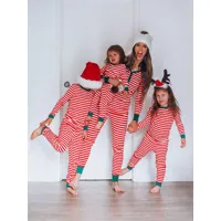 pyjama de noël famille adulte enfant motif de noël vêtements deux pièces chauds d'hiver