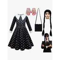 la famille addams tv cosplay mercredi enfant ensemble complet cosplay costumes