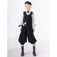 【pré-vente】 pantalon bouffant gothique lolita noir chic