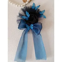 gothique lolita accessoires fleurs bleues noeuds papillon polyester chapeaux divers