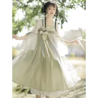 style chinois lolita robe brodée sans manches polyester style chinois imprimé floral vert clair style chinois lolita