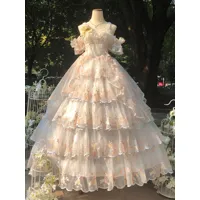 robe mignonne lolita robe de mariée sans manches en polyester