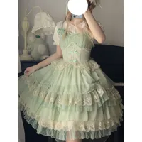 robe mignonne lolita robe pull sans manches en couches en polyester
