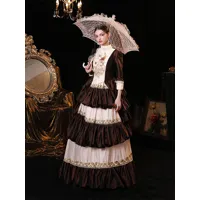 café marron rétro costumes robe femmes renaissance marie antoinette costume vintage fête robe de bal robe de soirée médiévale