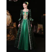 costumes rétro verts costume marie antoinette femme robe tunique style vintage européen costume du xviiie siècle robe de soirée médiévale