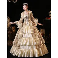 champagne rétro costumes robe pour femme style vintage européen marie antoinette costume robe de bal robe de soirée médiévale