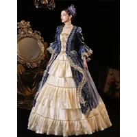 costumes rétro bleus robe vintage costume cosplay marie antoinette style baroque pour femmes robe de soirée médiévale